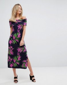 Warehouse Graphic Palm Print Midi Dress Warehouse Graphic Palm Print Midi Dress